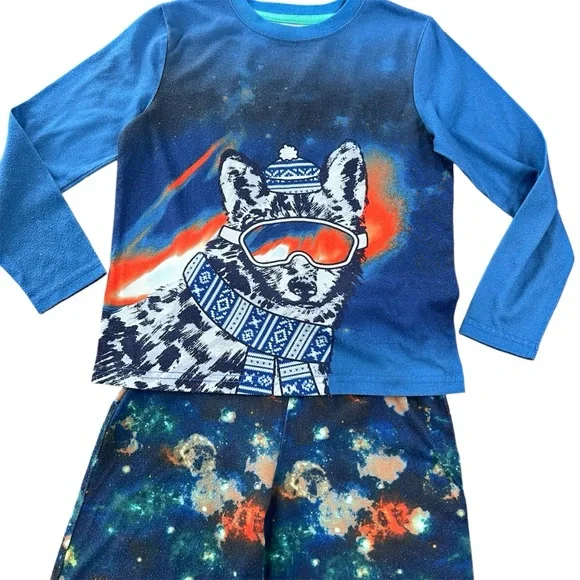 Cat & Jack Blue long sleeve pajama set. - Picture 2 of 5